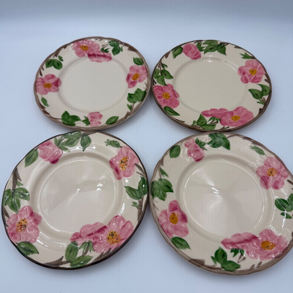 Franciscan Floral Salad Plates Set 4 Pink Flowers England Cottagecore